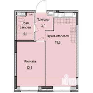 1-к квартира, строящийся дом, 40м2, 11/14 этаж