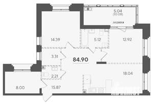 3-к квартира, вторичка, 85м2, 5/7 этаж