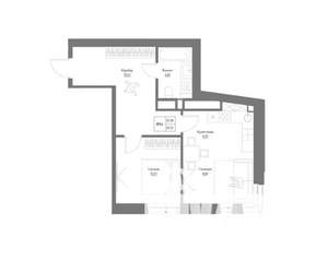 2-к квартира, строящийся дом, 51м2, 2/4 этаж