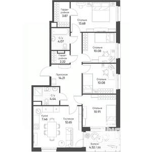 5-к квартира, вторичка, 95м2, 14/17 этаж
