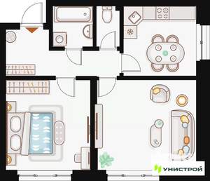 2-к квартира, вторичка, 55м2, 2/20 этаж