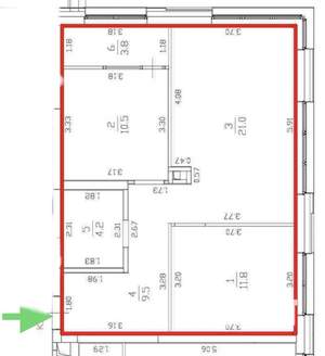 2-к квартира, сданный дом, 61м2, 2/19 этаж