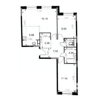 2-к квартира, вторичка, 60м2, 7/8 этаж