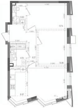 3-к квартира, вторичка, 69м2, 9/14 этаж