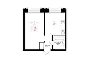 1-к квартира, вторичка, 35м2, 4/25 этаж