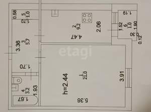 1-к квартира, вторичка, 41м2, 4/9 этаж