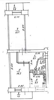 2-к квартира, вторичка, 47м2, 5/5 этаж