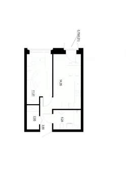 1-к квартира, вторичка, 38м2, 2/4 этаж