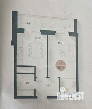1-к квартира, вторичка, 39м2, 2/18 этаж