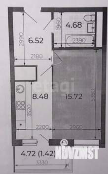Студия квартира, вторичка, 36м2, 15/17 этаж