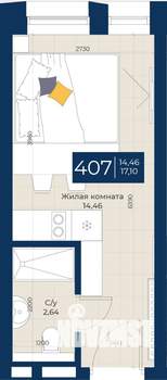 1-к квартира, вторичка, 17м2, 4/5 этаж