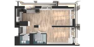 1-к квартира, вторичка, 57м2, 5/25 этаж