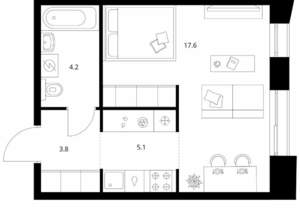 1-к квартира, вторичка, 31м2, 2/15 этаж