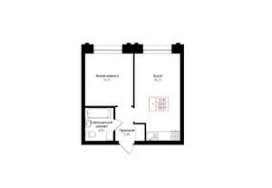 1-к квартира, вторичка, 40м2, 21/25 этаж