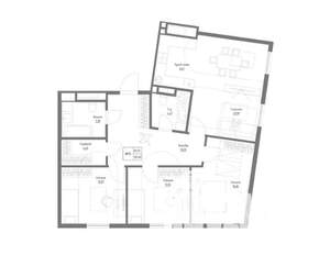 4-к квартира, строящийся дом, 102м2, 4/4 этаж