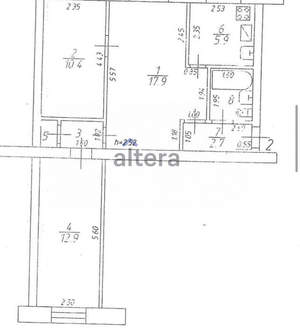 3-к квартира, вторичка, 55м2, 1/5 этаж