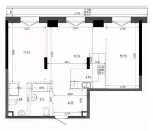 2-к квартира, вторичка, 78м2, 2/19 этаж