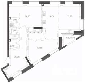 2-к квартира, вторичка, 103м2, 11/15 этаж