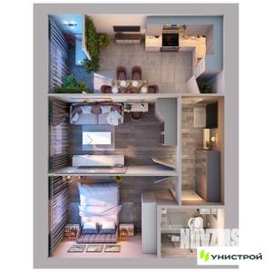 2-к квартира, вторичка, 51м2, 1/10 этаж