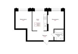 2-к квартира, вторичка, 49м2, 2/25 этаж