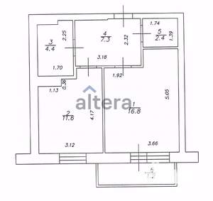 1-к квартира, вторичка, 44м2, 1/18 этаж