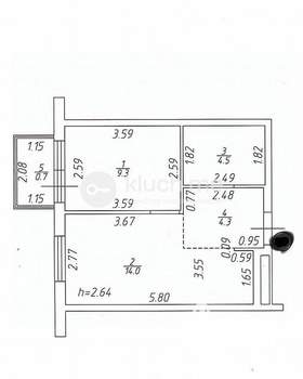 1-к квартира, вторичка, 33м2, 15/17 этаж