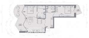 2-к квартира, строящийся дом, 71м2, 4/5 этаж
