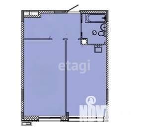 1-к квартира, вторичка, 45м2, 1/5 этаж