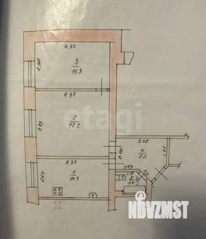 2-к квартира, вторичка, 50м2, 1/5 этаж