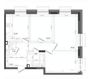 3-к квартира, вторичка, 74м2, 12/14 этаж
