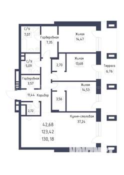 3-к квартира, вторичка, 130м2, 3/5 этаж