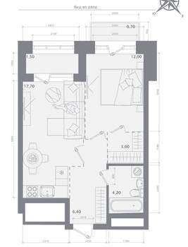 1-к квартира, вторичка, 46м2, 6/23 этаж