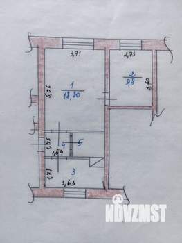 2-к квартира, вторичка, 40м2, 1/2 этаж