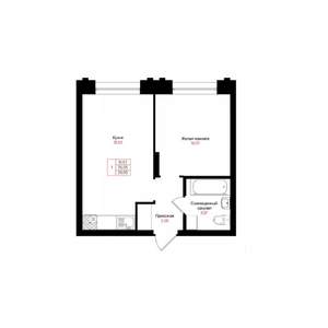 1-к квартира, вторичка, 35м2, 2/25 этаж