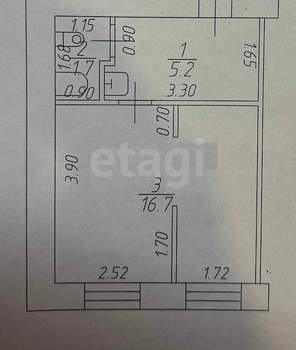 1-к квартира, вторичка, 25м2, 1/5 этаж