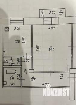 1-к квартира, вторичка, 42м2, 5/6 этаж