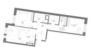 3-к квартира, строящийся дом, 72м2, 1/4 этаж
