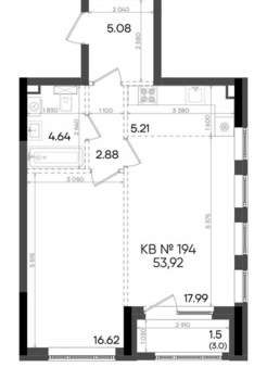 2-к квартира, вторичка, 54м2, 10/23 этаж