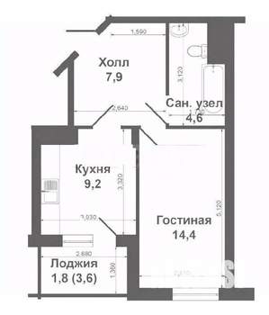1-к квартира, вторичка, 38м2, 5/10 этаж