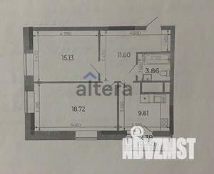 2-к квартира, сданный дом, 60м2, 10/19 этаж