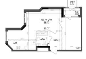 2-к квартира, вторичка, 58м2, 22/23 этаж