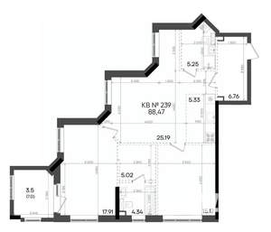 2-к квартира, вторичка, 88м2, 15/23 этаж