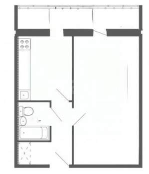 1-к квартира, вторичка, 28м2, 2/9 этаж