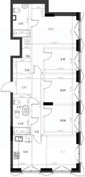 3-к квартира, вторичка, 99м2, 2/15 этаж