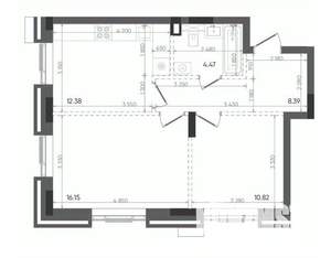 2-к квартира, вторичка, 52м2, 13/22 этаж