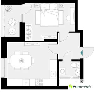 1-к квартира, вторичка, 40м2, 3/18 этаж