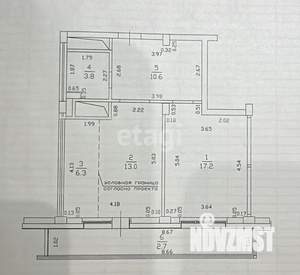 2-к квартира, вторичка, 51м2, 15/19 этаж