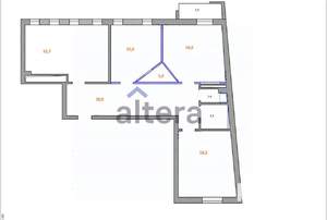 4-к квартира, вторичка, 100м2, 2/9 этаж