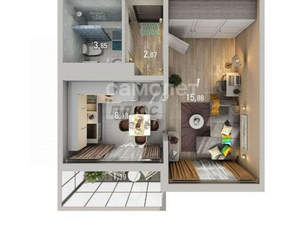 1-к квартира, вторичка, 32м2, 8/17 этаж
