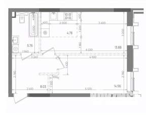 2-к квартира, вторичка, 47м2, 13/22 этаж